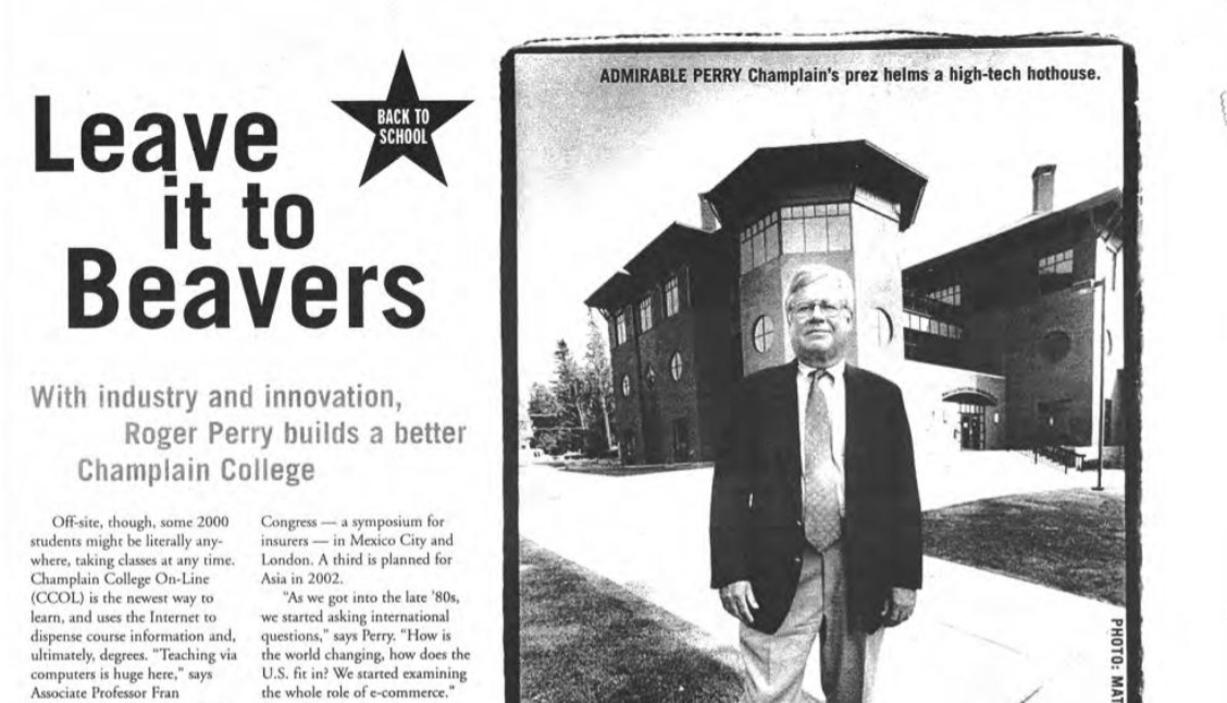 Champlain College On-Line is featured in the September, 1999 edition of the Seven Days