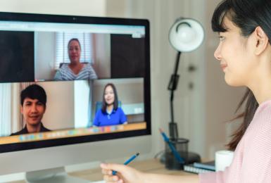 Remote worker video conferencing with coworkers