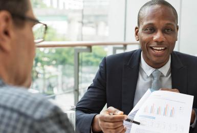 People discussing finance