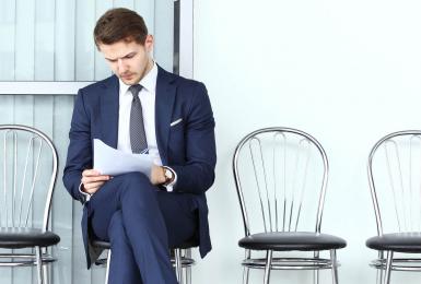 Person preparing for an interview