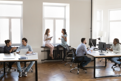 group of professionals in an office