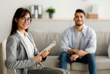 psychologist with patient