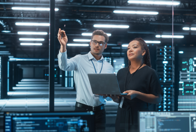 cloud computing professionals in data center