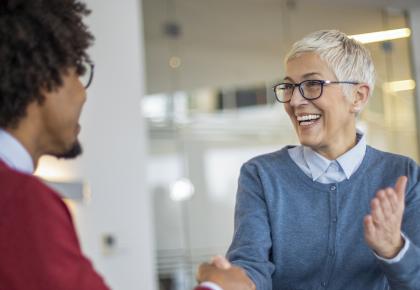 Adult learner meeting with career counselor