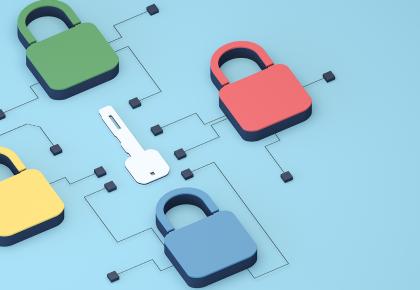 Digital background depicting innovative technologies in security systems, data protection Internet technologies 3d rendering