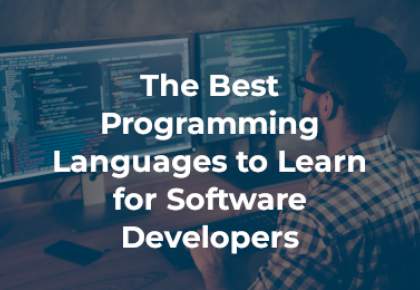 software developer writing code with blog title overlaid 