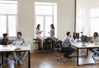 group of professionals in an office