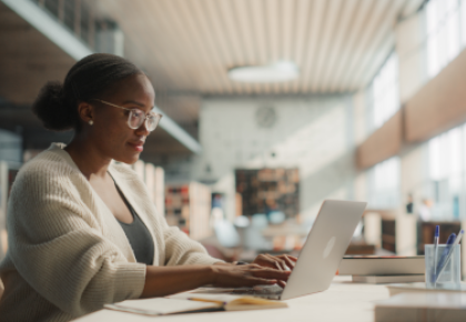 woman using laptop