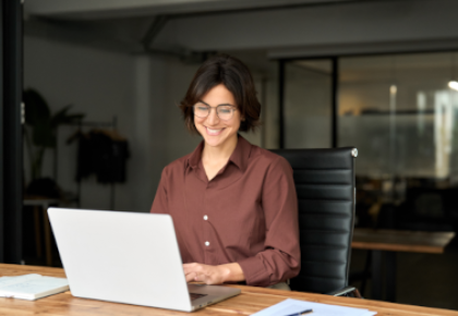 HR Manager using laptop