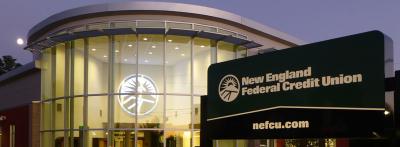 New England Federal Credit Union Building with Glass front