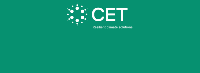 CET logo on a green background