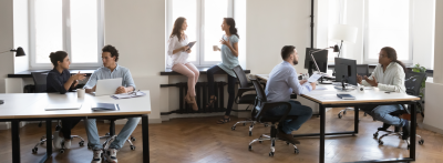 group of professionals in an office