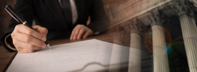 public administration professional signing paper