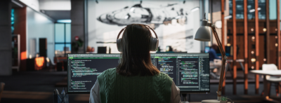 ethical hacker working at computer
