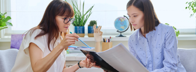counselor with student