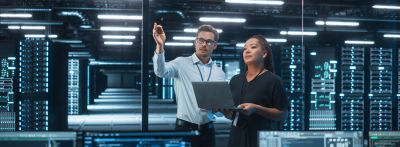 cloud computing professionals in data center