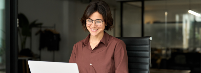 HR manager looking at computer