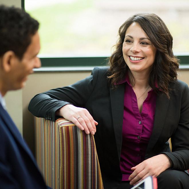 Two accounting professionals having a meeting