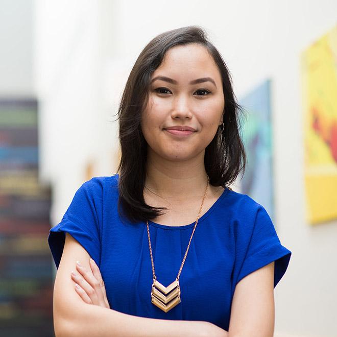 Confident business woman looking into camera